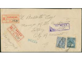 1903/05, Two registered covers showing different postage rates 35 c. and 45 c. via New York to Mexico, one ms. “pr. ‘Caracas’