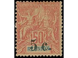 1901, 5 c. on 50 c. rose, unused, variety ‘missing line over old value’, fine (Ceres 53B)
