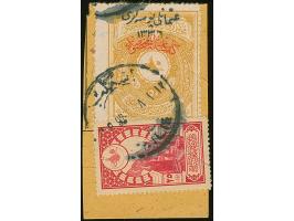 1922, Notarial Fiscal 50 pia. brownish-yellow 1336 handstamped and red typo overprinted, tied by 'ISKILIB / 12.1.38' (1922) c