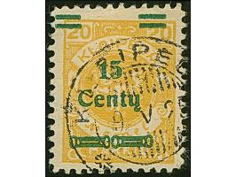 1923, 24 Werte-Satz, 15 C. a. 20 M., Aufdruck in seltener Type V, sauber gestempelt. Einwandfrei. Fotoattest Dr. Petersen BPP