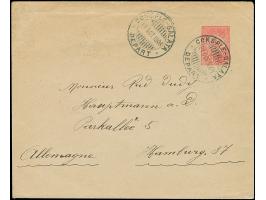 1908, 20 pa. postal stationery envelope, clear cancelled CONS PLE GALATA 21.OCT.1908, used unclosed with ‘imprimes’ rate to H