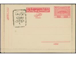 1922, Parliament postal stationery letter card 3 krs. red with black handstamp 1 krs., watermarked, unused, fine (Isfila AN15