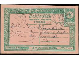 1909, 10 pa. green postal stationery answering part ‘reponse’, local used with KOUMKAPOU 20.4.1912 (isf.no.5, R) to Büyükdere