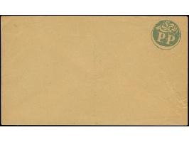 1862, "P.P.ÜCRETI ALINMISTIR" (Postage Paid) greenish-blue handstamped formular envelope, unused, usual crease and fold, othe