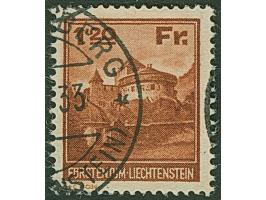 1933, Landschaften 25 Rp bis 1,20 Fr schwarzbraunorange, kompletter Satz von drei Werten, gez. 14½, sauber gestempelt, tadell