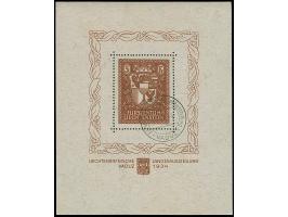 1934, Vaduz-Block mit Sonderstempel "VADUZ 1.10.34", Reinigungsspuren ansonsten sehr ansrechend, Fotoattest Marxer (2012).
