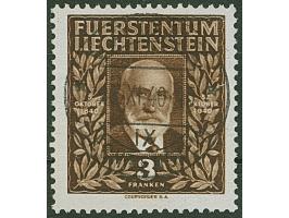 1940, Fürst Johann II 20 Rp bis 3 Fr schwarzorangebraun, kompletter Satz von sechs Werten, gez. 11¾, sauber gestempelt, tadel