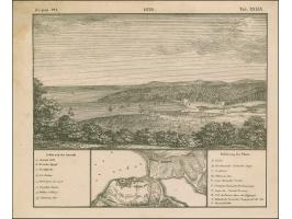 1828, Old engraving ‘Russian-Turkish War’. Russian naval attack on the city of Varna.
