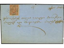 1865, Folded envelope from Aidos (Ajtos) via Burgas and Black Sea route to Constantinople, at arrival Turkey postage due 2 pi