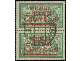 1922, Flugpost 1 M. - 9 M. (Satz bis auf 40 Pf. kpl.) je mit Abstand 1,5mm, bis auf 2 alle in Paaren mit Normalmarken, sauber