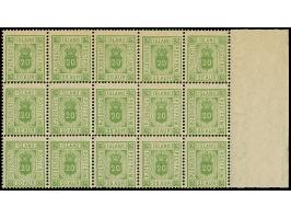1876/98, 20 a. green, horizontal block of 15, mnh, vf