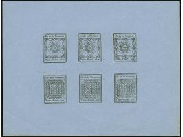 1851, 15 c. and 30 c. , official reprint leavlet with 3 values each
