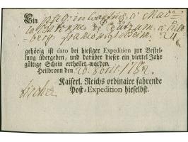 1782, Postschein der Kaiserl. Reichspost zu Heilbronn, leicht gefaltet (Weidlich K11)