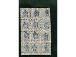 1885, lion 5 pa. lilac, handstamp type II, perf. 13½, vertical block of 12, ten mint never hinged, two stamps with hinge, ver