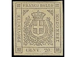1859, Prov. Government two stamps 20 C. lilac and blue-violet, unused with large part original gum, both good margins, fine a