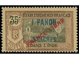 1941, France Libre three overprinted values 15 ca. on 20 c. unused, other two values mint never hinged, fine set. Certificate