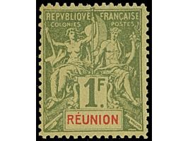 1892/1907, Two complete sets allegory up to 1 fr. olive, all unused hinged, 15 c. and 25 c. no gum, otherwise fine.
