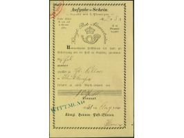 1848/68, Wittmund, 13 Postscheine, dabei 2 preussische, alles versch. Farben bzw. Stempeltypen