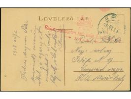 1917, “K.u.K. Rekonvaleszenten Abt. beim Ersatz Baon.8c. ARAD” red twoliner on fieldpost card ‘Arad.Kossuth Szobor’ to Congor