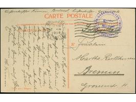 1916, Drei Feldpostkarten eines Luftschiffers mit violettem "MILITÄR GASANSTALTEN ‘WEST’ BRÜSSEL BS" nach Bremen, interessant