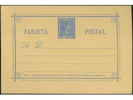 1889/92, 5 Postal stationery cards including answering card 15+15 c. grey-greene, all unused, tiny paper adhesives on reverse