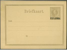 1876, 10 Postal stationery cards including 12½ c. on &nbsp;15 c. grey on yellow overprinted card, three complete answering ca