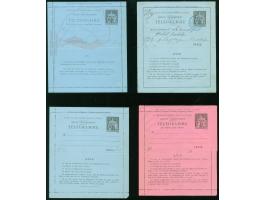 1879, ‘Service Telegraphique-Telegramme Tubes Pneumatiques’ first issue two postal stationery card-lettre, one overprinted 50