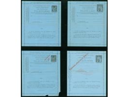 1879, ‘Service Telegraphique-Telegramme Tubes Pneumatiques’ first issue two postal stationery card-lettre, one overprinted 50