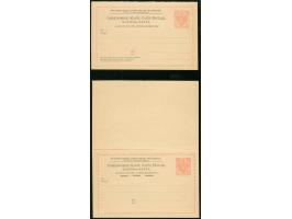 1891/92, Antwort-Postkarte 5 Kr. Doppeladler, zwei ungebrauchte Karten, einer mit Druckzufälligkeit ‘HEIZEGOVINE’, sehr saube
