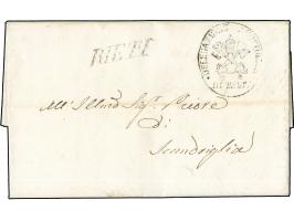 1854, RIETI oneliner on folded envelope with imprint inside and clear mark ‘Delegazione Apostolica Di Rieti Segreteria Genera