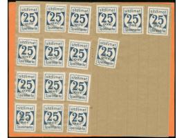 1950, Greenland Savings Book with orange cover (rare type) containing 28 large-numeral postal saving stamps 25 øre deep blue 