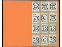 1950, Greenland Savings Book with orange cover (rare type) containing 28 large-numeral postal saving stamps 25 øre deep blue 