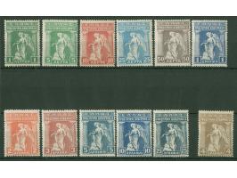 1917, ´Provisional Government Issue´, cpl. set 1 Lepta to 25 Dr. unused, 10 and 25 Dr. with dry gum (Karamitsos Hellas 375-38
