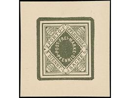 1875, Vorlagekarton ohne Werteindruck, formatverkleinert (ca. 35:37 mm), sonst einwandfrei. Äußerst selten. Fotobefund Klinkh
