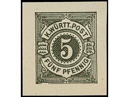 1875, 5 Pfg., Einzelabzug in schwarz auf ungummiertem Kartonpapier, allseits breitrandig, rechts unten kleine Haftstelle und 
