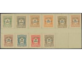 1904, 5 r. – 500 r., all with handstamp "ULTRAMAR" on piece of record sheet