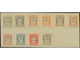 1904, 5 r. – 500 r., all with handstamp "ULTRAMAR" on piece of record sheet