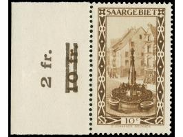 1926, Landschaften 10 C., Oberrandstück. Der falsche Reihenwertzähler wurde überbalkt und darüber der korrigierte eingedruckt