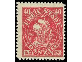 1921, Kogge durchstochen, 40 Pfg. mit Druck auf der Gummiseite, postfrisch, einwandfrei. Kurzbefund Soecknick BPP