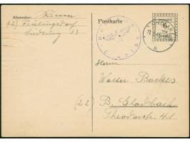 1945, Britische Zone Behelfsausgaben: Ganzsache RPD Köln prepaid 6 Pfg. bezahlt, Stempel LINDLAR 11.9.45, nebengesetzt Lindla