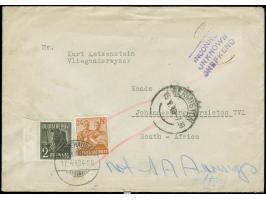 1947/48, Ganzsachenkarte 12 Pf von Neumünster Schleswig nach Toronto Canada und Brief von Abbehausen 1948 nach Südafrika (ung
