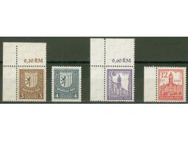 1946, Abschiedsserie 3-12 Pfg., kpl. mit Wasserzeichen 1X, teils mit Bogenrand, postfrisch mit herstellungsbedingten Kalander