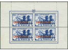 1944, Langemarck +50 Fr., im gezähntem Kleinbogen, ungebraucht, die Marken postfrisch, tadellos, der Kleinbogen weist eine ho