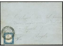 "BELGIOJOSO", Strich-Kreisstempel, auf Sardinien 20 Centesimi, voll- bis breitrandig, auf kleiner Briefhülle nach Laglio. Sig