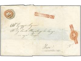 "S.BONIFACIO 15/11", EKr., auf 1861,10 Soldi, auf recommandierter Briefhülle, rückseitig frankiert mit gleicher Marke, entwer