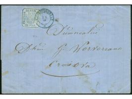 1862, 30 par. blue octagonal cut and tied by clear blue “TURNU MAGURELE 12/9” cds. to folded envelope, slightly separated at 