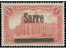1920, Germania 1 M., mit Doppelaufdruck, farbfrisch, postfrisch, links Zahnverkürzungen sowie oben ein winziger Zahnlochspalt