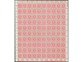 AM POST 15 Pfg. karminrot, gez. 11½:11, Papier z, kompletter Bogen mit roter vierstelliger Bogenzählnummer 7921, die letzte Z