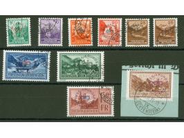 1934/35, Landschaften 5 Rp. - 1,50 Fr. kpl., sauber gestempelt, Höchstwert KB Hoffner BPP