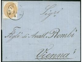 1869, Folded entire from Ruse to Wien bearing single franking 1864 Lombardy-Venetia issue 15 sld brown perf. 9½, tied by sing
